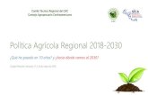 Nueva Política Agrícola Regional Situación.pdf · Nicaragua, 131 0 20 40 60 80 100 120 140 160 180 Posición índice Doing Business 2008 2017/18 2030 PIB nominal US$ millones 187