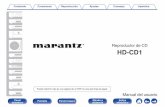 Reproducción - Marantzmanuals.marantz.com/HDCD1/EU/ES/download.php?filename=/HDC… · Inserción de las pilas 1 Retire la tapa trasera en la dirección de la flecha y sáquela..