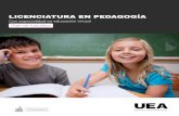Plan de Estudios - ueauniversidad.mx · PLAN DE ESTUDIOS - LICENCIATURA PEDAGOGÍA CON ESPECIALIDAD EN EDUCACIÓN VIRTUAL UEA - UNIVES RVOE: ESLI 2012 1443 Modalidades : Semipresencial