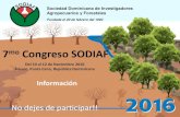 Sociedad Dominicana de Investigadores Agropecuarios y ... · 7mo Congreso SODIAF Del 10 al 12 de Noviembre 2016 Bávaro, Punta Cana, República Dominicana Información No dejes de
