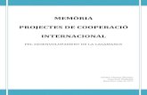 MEMÒRIA PROJECTES DE COOPERACIÓ INTERNACIONAL · 2019. 6. 25. · 4 2. Motivació personal La idea de participar en projectes de cooperació internacional per al desenvolupament,