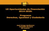 UE Oportunidades de Financiación 2014-2020: …...2. Programa Derechos, Igualdad y Ciudadanía (REC) 3. Implementación – Programa anual de trabajo 2015; Convocatoría de no discriminación
