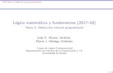 Lógica matemática y fundamentos (2017 18) - …jalonso/cursos/lmf-17/temas/tema-2.pdfTema2:Deducciónnaturalproposicional 1.Reglas de deducción natural 2.Reglas derivadas Regla