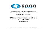 Plan Institucional de Archivos PINAR · implementación de la Gestión Documental al interior de la entidad, para lo cual Empresa de Acueducto, Alcantarillado y Aseo del Espinal E.S.P.,