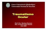 Traumatismo Traumatismo Traumatismo OcularOcular · Apósitos oculares 3. Tela adhesiva 4. Gasas 1. Tabla de Snelle 2. Linterna y Oftalmdirecto 3. Lupa de +14 o +20 4. Separador de