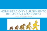 HOMINIZACIÓN Y SURGIMIENTO DE LAS CIVILIZACIONES Icolegiosantabarbara.cl/wp-content/uploads/2020/03/PPT-hominizacion-7mo.pdfEran nómades, y se agrupaban en bandas de 20-30 personas,
