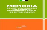MEMORIA - Juntaex - Junta de Extremadura Portal Institucional de la … · 2019. 8. 1. · c. La elaboración de la Memoria anual. d. La elaboración del anteproyecto de presupuesto