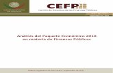 CEFP / 027 / 2017 Septiembre 15, 2017biblioteca.diputados.gob.mx/.../cefp/lxiii/cefp0272017.pdfAnálisis del paquete económico en materia de Finanzas Públicas 2 Presentación En
