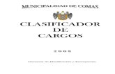 CLASIFICADOR DE CARGOS - Municipalidad de Comas · Por otro lado, el Clasificador de Cargos es producto del análisis técnico-legal, y determinación de los deberes, responsabilidades