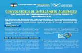 Convocatoria de Intercambio Académico...Convocatoria de Intercambio Académico por medio de plataformas virtuales 2020-3 Movilidad 2.0 La Oﬁcina de Relaciones Internacionales e