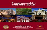 Programación Febrero 2018 - Oficina De Turismo De Caravaca · 2018. 2. 7. · Programación Febrero 2018 Jueves 1 de febrero 20:00 h - Salón de actos Hospedería del Carmen 20:00
