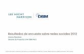 Resultados de encuesta sobre redes sociales 2012Resultados de encuesta sobre redes sociales 2012 Jimena Mendoza Gerente de Proyectos LHH-DBM Perú Toda la información contenida en