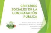 CRITERIOS SOCIALES EN LA CONTRATACIÓN PÚBLICA · 2016. 4. 26. · Evolución «Libro Verde sobre la Contratación Pública en la UE» (1996). «Comunicación interpretativa de la