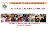 Gerencia Regional de Desarrollo e Inclusión Social...ORGANIGRAMA ESTRUCTURAL GERENCIA REGIONAL DE DESARROLLO E INCLUSIÓN SOCIAL 1. Área de Inclusión Social (Identificación y facilitación
