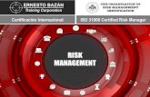 Certificación Internacional ISO 31000 CertifiedRiskManager · IV Temario del curso ISO 31000 Certified Risk Manager 16 horas A La Norma ISO 31000 1) Origen y naturaleza. 2) Glosario
