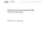 Marzo 2019 - fepade.gob.mxfepade.gob.mx/work/models/fepade/informes/2019/Marzo2019.pdf · Puebla (63, 41.4%), agrupan el 67.76% (103) del total de las carpetas de investigación iniciadas.