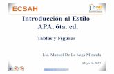Introducción al Estilo APA, 6ta. ed. · Introducción al Estilo APA, 6ta. ed. Tablas y Figuras ECSAH “Educación para todos con calidad global” Mayo de 2012 Lic. Manuel De La