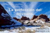 La perfección del cristiano.€¦ · La obra del ministerio está íntimamente relacionada con la perfección alcanzada por cada creyente. Perfección indica desarrollo y madurez