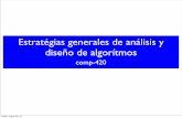 Estratégias generales de análisis y diseño de algorítmosalram/analisis_algo/clase05.pdf · Problema de las n-reinas • Las soluciones posibles se representan usando un arreglo