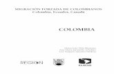 MIGRACIÓN FORZADA DE COLOMBIANOS Colombia, Ecuador, … · Fotos Archivo de la investigación Coordinación editorial Luz Elly Carvajal G. Diseño e impresión Pregón Ltda ... 23