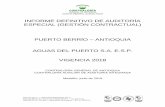 INFORME DEFINITIVO DE AUDITORÍA ESPECIAL (GESTIÓN ... · Puerto Berrio, Antioquia Asunto: Carta Conclusiones La Contraloría General de Antioquia, con fundamento en las facultades