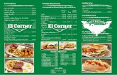 ENTRADAS HAMBURGUESAS PERRITOS - El Corner · 2018. 2. 23. · ENTRADAS - Aros de cebolla.....5,00 € - Alitas de pollo .....5,00 € - Nuggets de pollo .....5,00 € - Fingers de