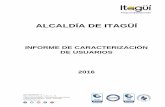 INFORME DE CARACTERIZACIÓN DE USUARIOS 2016 · 2018. 11. 11. · 2 RESUMEN La Alcaldía de Itagüí con el fin de conocer los diferentes tipos de usuarios que se acercan a la Administración,