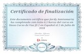 Certificado definalización Este documento certifica queJordy … · 2020. 4. 2. · Certificado definalización Este documento certifica queJordy Santamaria ha completado con éxito