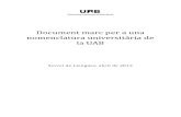 Document marc per a una nomenclatura universita ria de la UAB · 2012. 9. 28. · 3 Introducció El Document marc per a una nomenclatura universitària de la UAB conté una llista