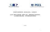 LA MUJER EN EL MERCADO LABORAL PERUANO · 2020. 2. 7. · Según la participación de las mujeres en el mercado laboral, en el 2005, ésta es menor para las mujeres en comparación