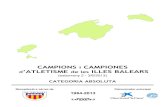 CAMPIONS i CAMPIONES d’ATLETISME de les ILLES BALEARS · CAMPIONS i CAMPIONES d’ATLETISME de les ILLES BALEARS (esborrany 2 - 3/6/2013) CATEGORIA ABSOLUTA Recopilació a càrrec