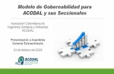 Modelo de Gobernabilidad para ACODAL y sus Seccionales“N...propone Modelos de Transición para cambio 2018 - 2019 Se retoma Planeación Estratégica RUTA 2022, se lleva a Asamblea