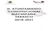 H. AYUNTAMIENTO CONSTITUCIONAL MACUSPANA, TABASCO …macuspana.gob.mx/docs/Admon/Manual/Manual_de_Organización_… · 1.- INTRODUCCIÓN Uno de los principales objetivos que tiene