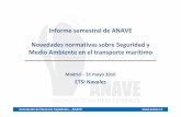 Informe semestral de ANAVE Novedades normativas sobre ... · COP21 Acuerdo t < 2 oC en 2100 Transporte marítimo no incluido Sector Asociación de Navieros Españoles – ANAVE naviero