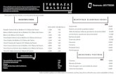 carta vinos y menu terraza - bodegasgarcia.com · Jamón Duroc ( productos de proximidad) 11,00€ Barritas de pollo 9,00€ Tartar de salmón 12,00€ Hummus 9,00€ Torrezno 4,50€