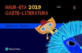 HAUR-ETA 2019 GAZTE-LITERATURA · Eltzetxoa · Tantaia HAUR-ETA 2019 GAZTE-LITERATURA Lite_Primaria_2019_EUSK.indd 1 5/2/19 12:55