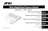 Wrist Digital Blood Pressure Monitor Model UB 5331. Presione y mantenga presionado el botón AJUSTAR hasta que los dígitos del año comiencen a destellar. 2. Seleccione el año utilizando