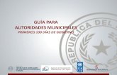 GUÍA PARA AUTORIDADES MUNICIPALES - Sitio oficial de la ... · GUÍA PARA AUTORIDADES MUNICIPALES PRIMEROS 100 DÍAS DE GOBIERNO . Visión Paraguay 2030 Un país competitivo, ubicado