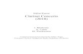 Bálint Karosi Clarinet Concerto (2018) · Clarinet in Bb Solo Violin Violin 1 Violin 2 Viola Violoncello Double Bass mp ben sostenuto Moderato q = 92 (unmeasured) pp s.p. pp s.p.(unmeasured)