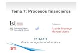 Tema 7- Proceso financiero - RUA: Principal · Inmovilizado financiero ! Inversiones financieras en capital (en otras empresas) ! Valores de renta fija ! Créditos a largo plazo.