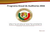 Programa Anual de Auditorías 2016asen.gob.mx/paa/paa2016.pdf · Programa Anual de Auditorías 2016 Objetivo General Fundamento legal Criterios de selección de sujetos a fiscalizar
