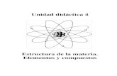 Unidad didáctica 4€¦ · Unidad didáctica 4: Estructura de la materia. Elementos y compuestos pag. 2 a) Los electrones solo pueden girar a determinadas distancias del núcleo,