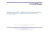 Soluciones IPTV: Sistemas de Distribución y Contribución Fijos …€¦ · •Entrada Audio/Video (RCA 1x RCA) •Energía: 110VAC •Formato: VC1/NTSC/30 fps/720x480 •Rack: 19”