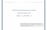 Programación docente de Latín I · dores y y criterios generales de calificación . 32 - 34. 10.- Criterios específicos aplicados en la calificación de . pruebas gramaticales