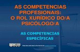 AS COMPETENCIAS PROFESIONAIS: O ROL XURÍDICO ......A COMPETENCIA PROFESIONAL 4 AS COMPETENCIAS ESPECÍFICAS Coñecer os principais ámbitos de actuación da psicoloxía no ámbito