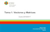 Tema 1: Vectores y Matrices - Academia Cartagena99€¦ · • En ℝH, los vectores tienen 3 entradas: Al conjunto de todos los vectores con 3 entradas se le denomina ℝ H • En