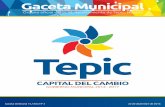 22 de diciembre de 2016 - XLI Ayuntamiento de Tepic · 2017. 1. 10. · Que la gaceta ordinaria No.14 contiene los acuerdos que el Cabildo ha celebrado, del 04 de noviembre al 21