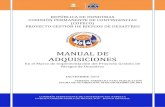 MANUAL DE ADQUISICIONES2018/08/03  · REPÚBLICA DE HONDURAS COMISIÓN PERMANENTE DE CONTINGENCIAS (COPECO) PROYECTO GESTIÓN DE RIESGOS DE DESASTRES MANUAL DE ADQUISICIONES En el