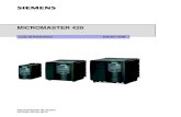 420 PLi sp 1006...Instrucciones de uso Ofrecen información sobre las características del MICROMASTER 420, instalación, puesta en servicio, modos de control, estructura de parámetros