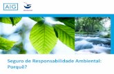 Seguro de Responsabilidade Ambiental: Porquê? · AIG é a designação comercial para as actividade seguradoras Vida e Não-Vida à escala global do American International Group,
